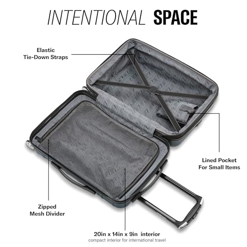 Omni 2 Airline Approved Carry-On Luggage – Stress-Free Size Meets 22x14x9" Requirements – For Fast Trips & Avoiding Baggage Fees – Dual 360° Spinner Wheels, USB Power Hub, Expands 1.5” – Lagoon Blue - color: Lagoon Blue, size: Carry-on Spinner