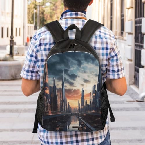 City Scape Backpack Casual Travel Daypack Lightweight Laptop Bags Hiking Backpacks for Women Men