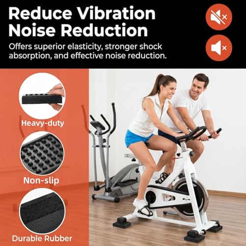 WRINGKIT 8 Pack Heavy Duty Exercise Equipment Mat, 4 x 4 x 0.8 Inch Non Slip Noise Reduction Mat for Treadmill, Treadmill Mat Pad for Rubber Hardwood Floors Carpet Protection Home Gym