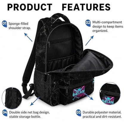 Personalized Baseball Drip Backpack, Blue Ice Cream Print Travel Bag, Multi Pocket Everyday Backpack (#8) - color: #8