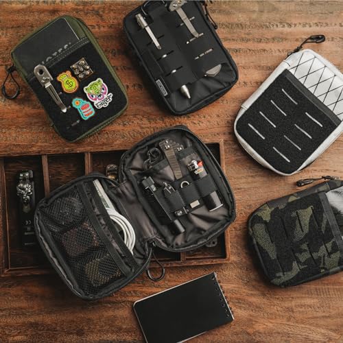 TACTICAL GEEK Block E3.0 EDC Compact Waist Pocket Pouch, Men EDC Pouch Organizer, Multi-Purpose Molle Tool Pouch, Utility Tool Organizer Bag for Daily Essentials Carry(Black Camo) - color: Black Camo