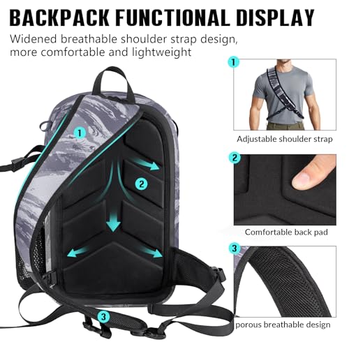 THKFISH IPX8 Waterproof Fishing Backpack with Rod Holder, Lightweight Fishing Sling Bag, Move Freely Fish Gifts for Men - color: Camo-sling Bag