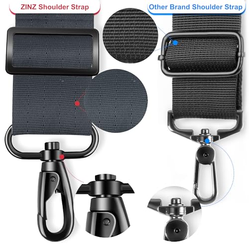 ZINZ 74" Shoulder Strap with Fixed Pad and Dual Balanced Buckles，Dark Gray - color: Dark Gray