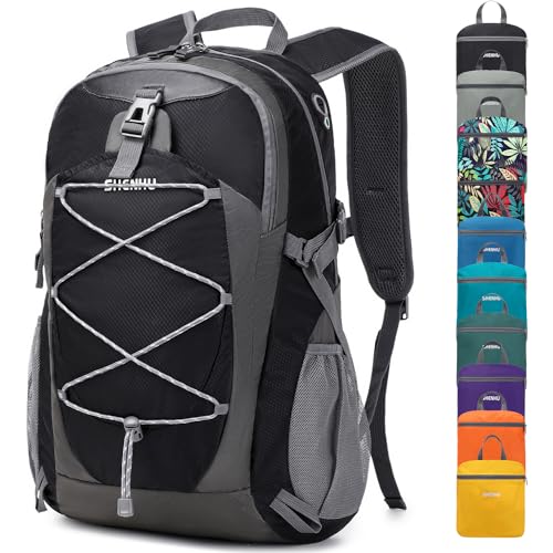 40L Hiking Backpack Lightweight Daypack Waterproof Travel Camping Backpack for Men Women Sport Packable - color: A9-black