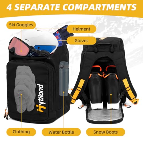 Ski Boot Bag - 32L Ski & Snowboard Boot Travel Backpack for Boots, Helmet, Goggles & Snowsuits