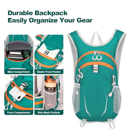 10L Small Hiking Backpack for Men Women Travel Daypack with Chest Strap lightweight backpacks mini backpack for Camping Cycling Travel Outdoor - color: Green