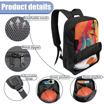 Basketball Backpack With Separate Ball Compartment And Shoes Fit Basketball Volleyball Football - color: Art