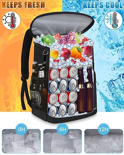 Cooler Backpack Insulated Leakproof Waterproof Backpack Cooler Bag 30/45 Cans, Large Capacity Lightweight Travel Camping Beach Backpack Cooler Ice Chest for Men and Women - color: black, size: 45 Cans