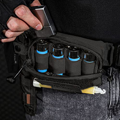 PETAC GEAR Tactical Molle Admin Pouch, Small Organizer Pocket for Tactical Vest/EDC Gun Belt/molle Platform. - color: BK