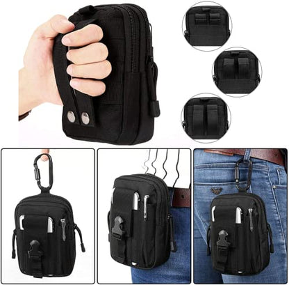 Belt Pouch, Tactical Molle Phone Pouch EDC Utility Pouches Waist Bag, Small Cell Phone Holster Gear Tool Gadget Pocket for Men - color: Black