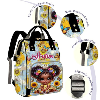 Custom Diaper Bag with Name,Personalized Diaper Bag Backpack &Insulated Water Bottle Mother Gift,Custom Monogram Baby Travel Bag Nursing Diaper Mommy Backpack with Adjustable Shoulder Straps Nappy Bag - color: Design 20