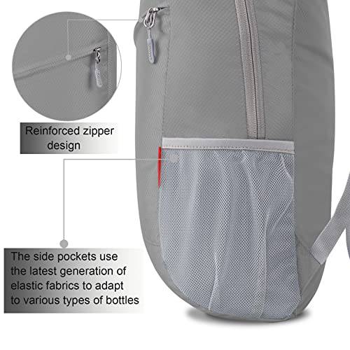 ZOMAKE Lightweight Packable Backpack 20L,Foldable Backpacks Small Daypack for Hiking Water Resistant Day Bag for Travel(Silver Grey) - color: Silver Grey