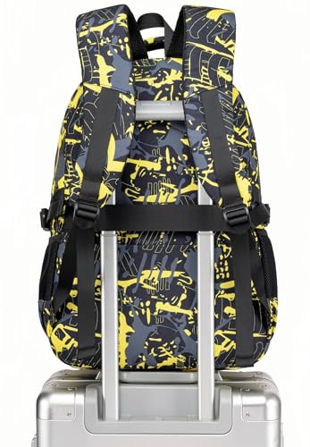 Bluboon Kids Backpack Boys Camo Bookbag Teens Elementary School Bag Daypack Travel Back Pack Middle school (Boy-Yellow camo) - color: Boy-yellow Camo