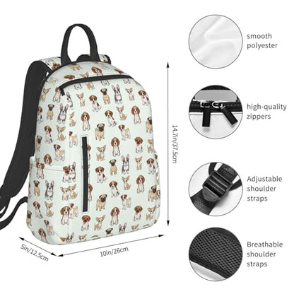 Casual Travel Rucksack Cute Dog Pet Puppy, Self-Standing, Mesh Side Pockets, for Cycling & Weekends - color: Picture (1188)
