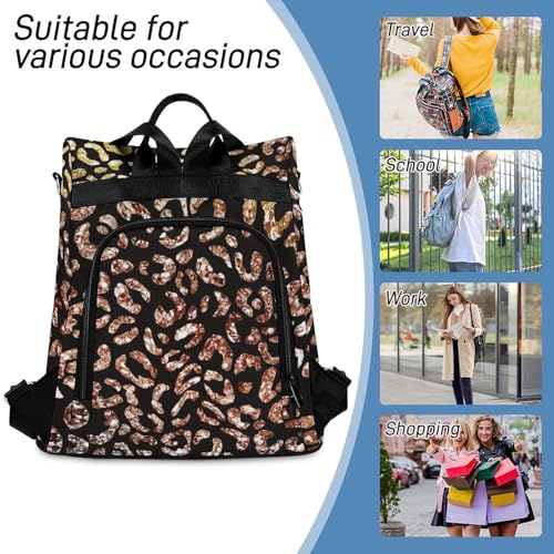 Women Fashion Backpacks Gradient Bling Leopard Print Handbags for Women Anti Theft Fashion Back Pack Shoulder Bag - color: Gradient Bling Leopard Print, size: No Custom