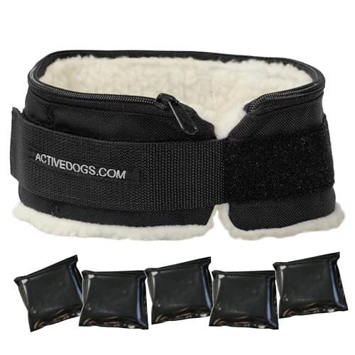 ActiveDogs Weighted Dog Collar for Muscle Building and Tactical Training - Dog Weighted Vest for Exercise - Includes 5x1lb Weights & Sheepskin Padding - Ideal for K9, Bully, Bull Terrier & More