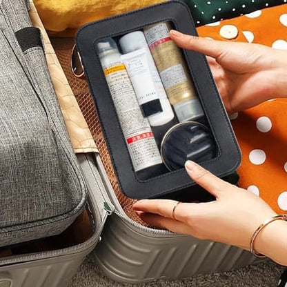 Clear Makeup Bag, Black Travel Makeup Pouch Toiletry Bag for Women Waterproof Small Cosmetic Bag Case Small Make Up Bag with Zipper Car Organizer Car Essentials for Women Men - color: BLACK1