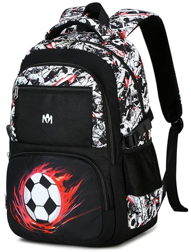 Bluboon Kids Backpack Boys Camo Bookbag Teens Elementary School Bag Daypack Travel Back Pack Middle school (Black White and Red Graffiti) - color: Black White and Red Graffiti