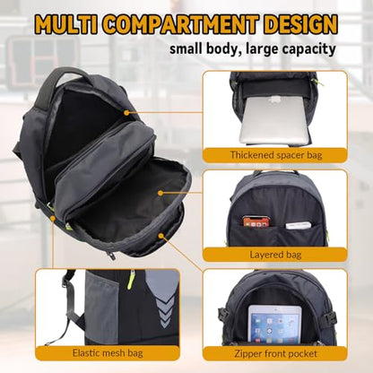 Bseash 35L Basketball Backpack, Large Sports Bag with Separate Ball compartment, for Basketball Soccer Volleyball Hiking Travel - color: Black