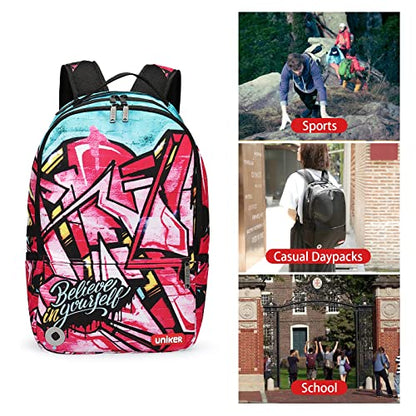 Graffiti Backpack for School, 20L Casual Daypack, Designer Laptop Backpack for 15.6 Inch Laptop - color: Street Style