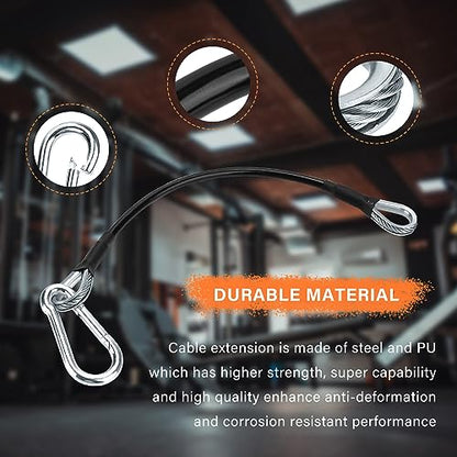 10" Gym Cable Extension Compatible with Bowflex Home Gym Accessories,for LAT/Tricep Pull Down and Leg Extensions Machine - size: 10'' 2PCS