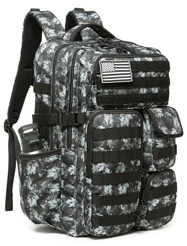 Wotony Tactical Backpack - Military waterproof backpack with multiple pockets and tactical gear for the outdoors (Gray Maple Leaf, 35L) - color: Gray Maple Leaf, size: 35L