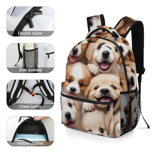 Casual Laptop Backpack for Women, Retriever Dog Lovers Large Backpack with Adjustable Strap Lightweight Book Bags Travel Hiking Daypack - color: Color(537)