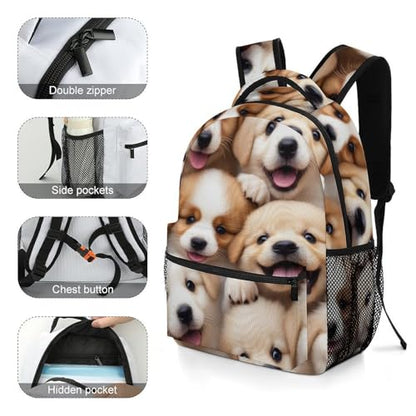 Casual Laptop Backpack for Women, Retriever Dog Lovers Large Backpack with Adjustable Strap Lightweight Book Bags Travel Hiking Daypack - color: Color(537)