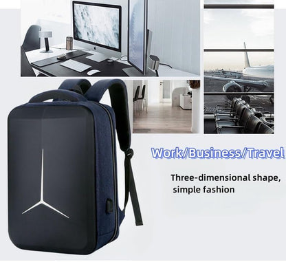 Hard Shell Business Backpack Travel Laptop backpack USB port backpack Daily laptop backpack Waterproof travel backpack (Blue) - color: Blue