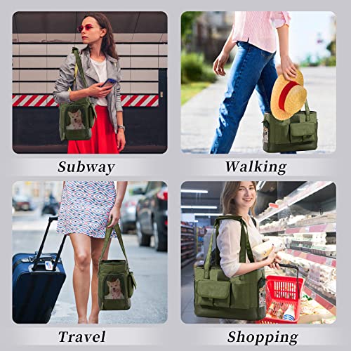 Dog Carrier, Cat Carrier, Pet Carrier, Foldable Waterproof Premium Oxford Cloth Dog Purse, Portable Bag Carrier for Small to Medium Cat and Small Dog - color: Green