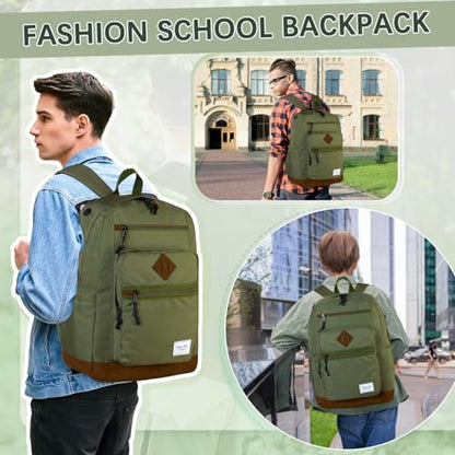 Chase Chic School Backpack for Men Women,Water Resistant Bookbag/Schoolbag/Daypack for Teen Boys Girls High School,College,Work,Travel Green - color: Green