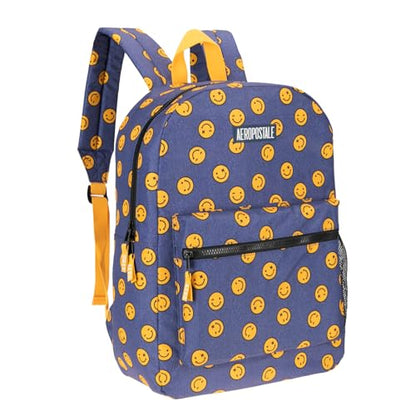 AEROPOSTALE Fieldtrip Unisex Backpack - AE Mens and Womens Bag for Everyday Use - Happy Days - color: Blue Smile