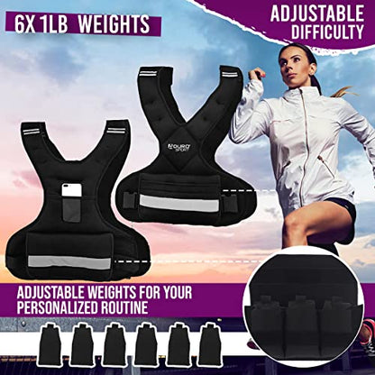 "Aduro Sport Adjustable Weighted Vest Workout Equipment, 4-10lbs/11-20lbs/20-32lbs/26-46lbs Body Weight Vest for Men, Women, Kids" - style: 4-10 Pounds (1.81KG-4.53KG)