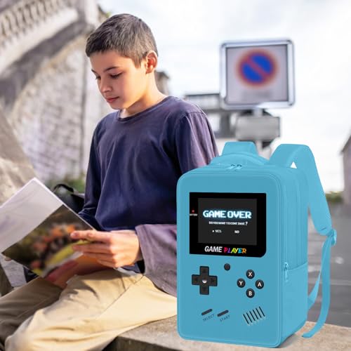 Gamer Backpack for Boys,School Boys Backpack for Kids Children Teens Elementary Middle High School,17" Large Capacity Student Bookbag & Multifunctional Video Game Travel Bag - color: Mint Blue-backpack Only