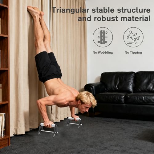 Push Up Stand, Pushup Handles for Strength Training, Heavy-duty Stainless Steel Push Up Bars Gym Exercise Equipment, Hold Up to 500lbs, 1 Pair - color: Aluminum handle Black 01