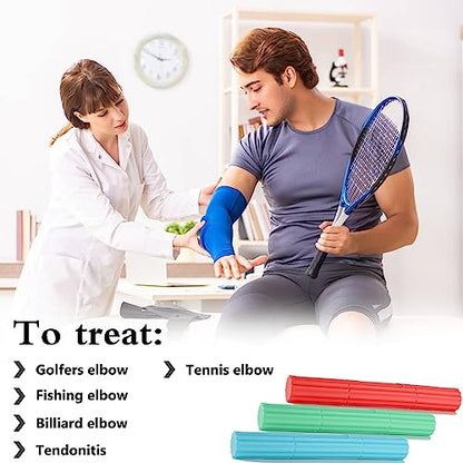 Flex Therapy Strengthener Bar for Tennis Elbow, Golfers Elbow, Tendonitis - Physical Therapy Resistance Bar for Wrist and Forearms Pain Relief - color: Lake Blue-15LBS