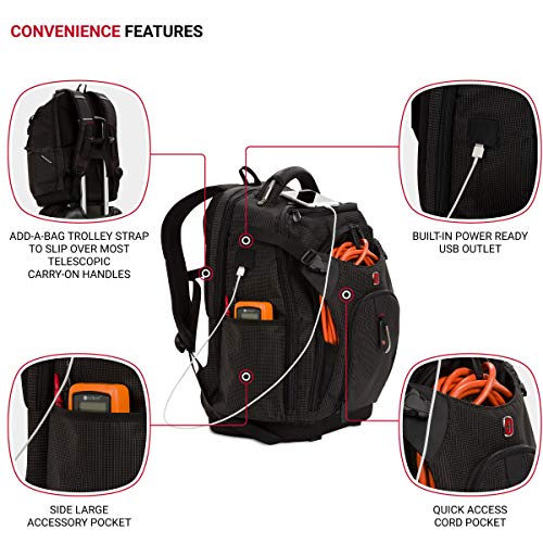SwissGear Tool Bag Backpack, Fits Up to 17-Inch Laptop, Work Pack PRO, Black - color: Black, size: Large