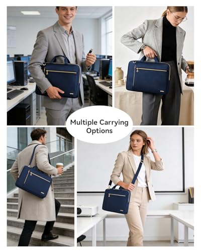 Laptop Case Bag Women Men Computer Sleeve Compatible with MacBook/Dell/HP/Acer/ASUS/LG, Waterproof Shoulder Carrying Briefcase, Blue, 17-17.3 Inch - color: Blue, size: 17.3 inch