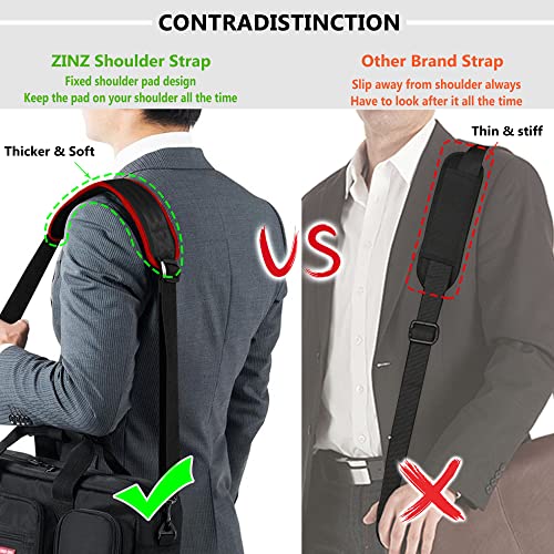 ZINZ Bag Shoulder Strap, Padded Adjustable Shoulder Strap Replacement - color: Wine Edge, size: 57"