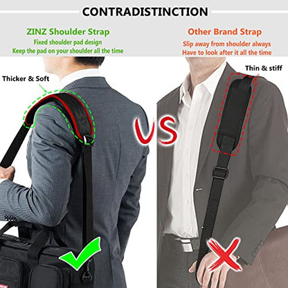 ZINZ Bag Shoulder Strap, Padded Adjustable Shoulder Strap Replacement - color: Wine Edge, size: 57"
