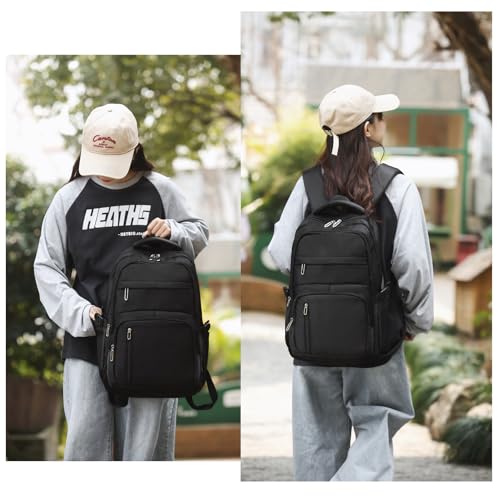KBTYE Cute School Backpack for Women Men Casual Travel Laptop Backpack Aesthetic Lightweight College Bookbags for Kids(Black) - color: Black