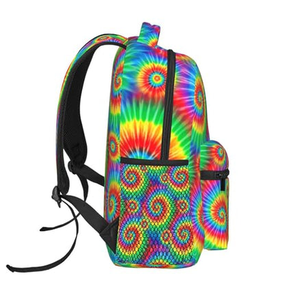 Commuter Laptop Backpack Colorful Rainbow Tie Dye, Lightweight Water Resistant Daypack with Inner Pocket for Work, Office - color: Pattern (11)