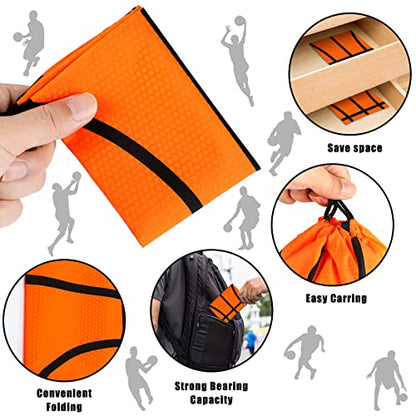 Tanlade 24 Pcs Drawstring Bags Cinch Sack Candy Drawstring Bag Goodie Favor Bags Supplies Gifts for Sports Party Men Women(Basketball,7 x 10 Inch) - size: 7 x 10 Inch, style: Basketball