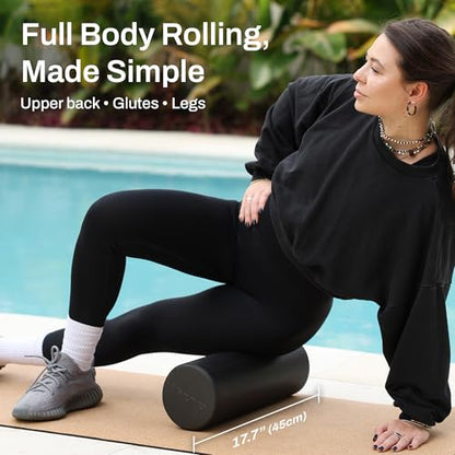 6-in-1 Foam Roller Recovery Set - 18" Trigger Point Muscle Roller, Massage Stick, 5 Resistance Bands, Massager Balls Kit with Carrying Bag - Full Body Recovery, Stretching & Exercise Equipment