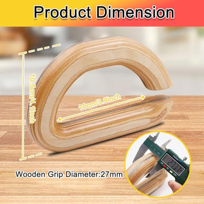 Lights Mountain Wooden Resistance Bands Handles Versatile Exercise Handles with Anti-Slip Grip Tapes for Elastic Band Workouts Home Gym Strength Training and Full-Body Workouts - color: handles with embedded metal plates