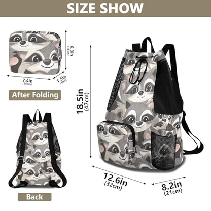 Drawstring Backpack Gym Sackpack With Water Bottle Pocket Dry Wet Separation