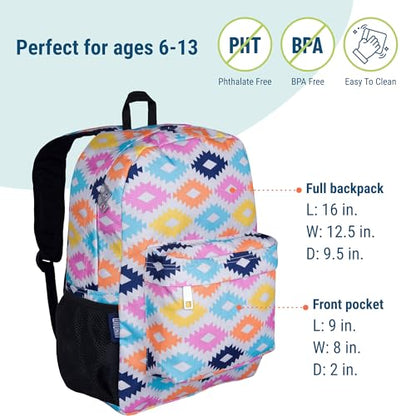 Wildkin 16-inch Kids Backpack – Durable, Padded & Spacious School Bag for Boys & Girls - Aztec - color: Aztec