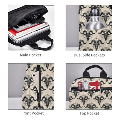 Stylish Daily Shoulder Backpack Goat Skull, Practical Multi-scene Daypack for Road Trip Picnic Walking Men Women - color: Picture (41)
