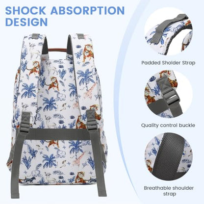 Diaper Bag Backpack, Large Baby Nappy Bags with Portable Changing Pad for Boys and GirlsMultifunction Travel Baby Bag for Moms Dads, Shower Gifts Waterproof and Stylish - color: Animal Beige
