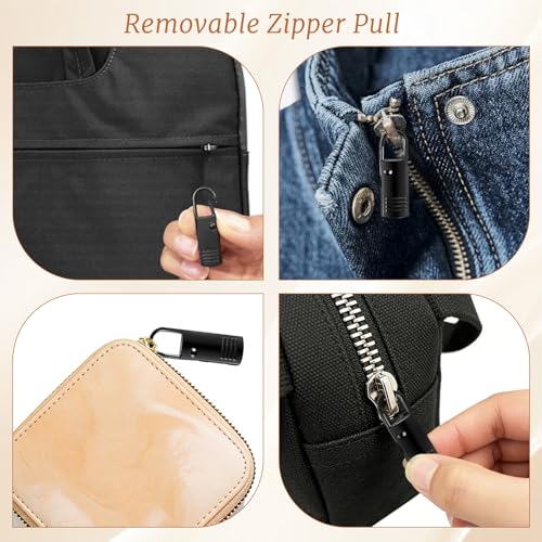 20-Pack Zipper Pulls Replacement Set, Black Zipper Pull Replacement for Backpacks, Luggage, Jackets, Easy Zipper Head Replacement Kit
